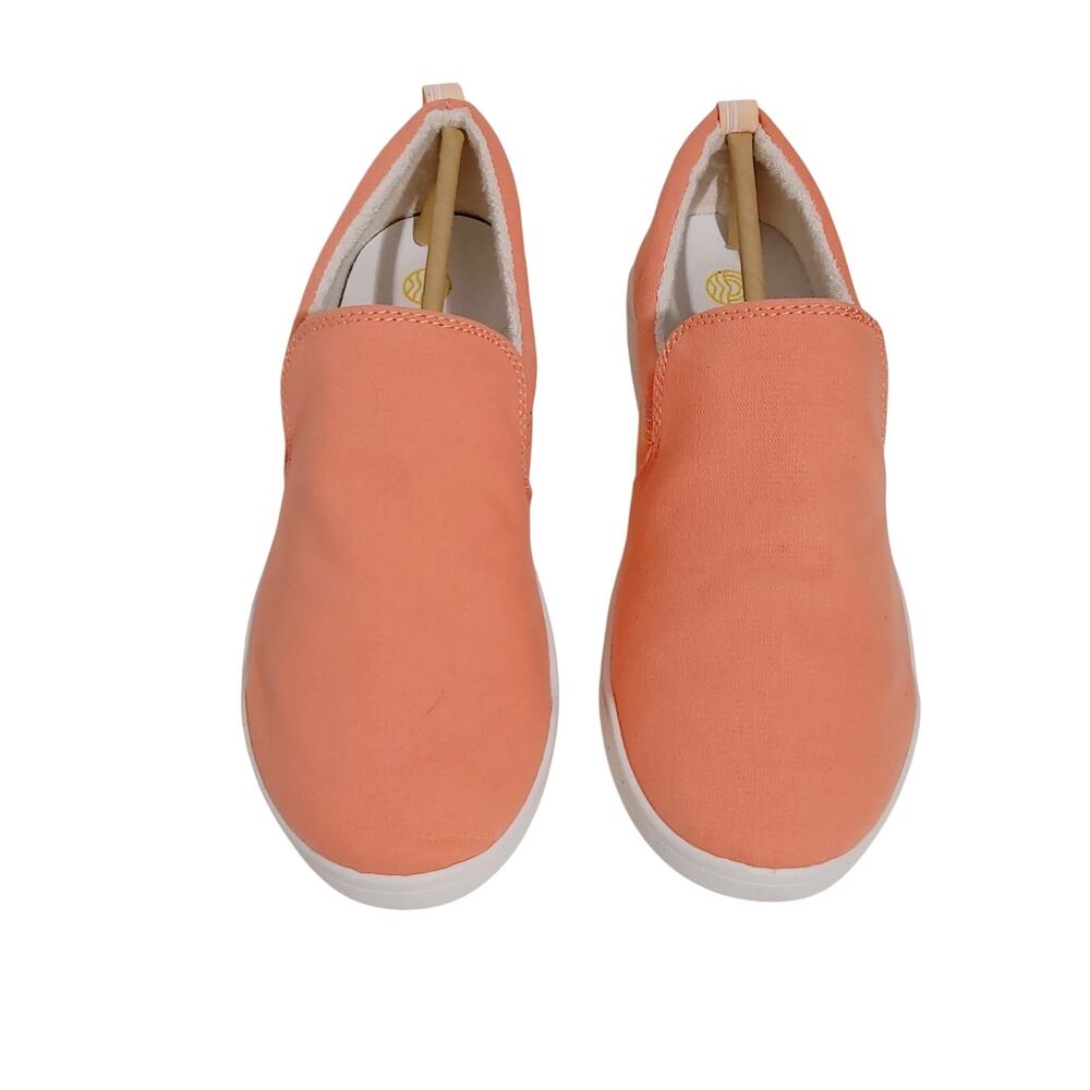Vionic Beach Marshall Womens Slip On Sneakers Orange Canvas Comfort Size 7 - Picture 3 of 7